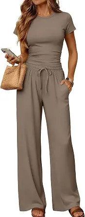 LILLUSORY Sweat Sets for Women Airport Travel Two Piece Matching Lounge Set Sweatsuit Outfit | Amazon (US)