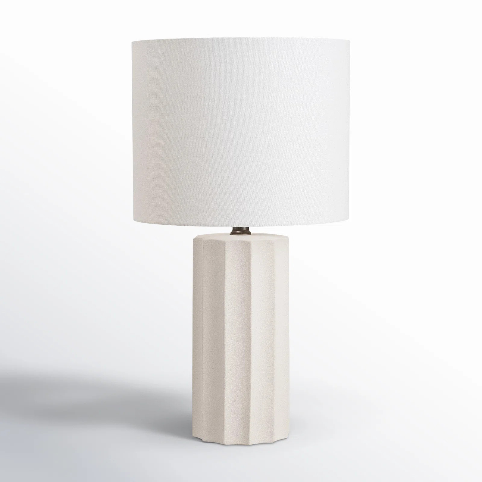 Joss & Main Hyacinth 20" Ribbed Concrete Finish Table Lamp with White Linen Shade & Reviews | Way... | Wayfair North America