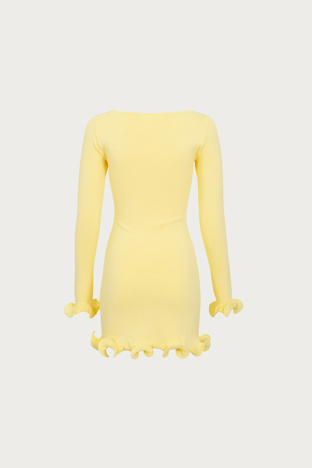 Ruffle Hem Mini Dress (Butter Yellow) | SAME