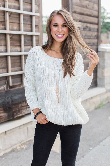 Lessons In Love Sweater White | The Pink Lily Boutique
