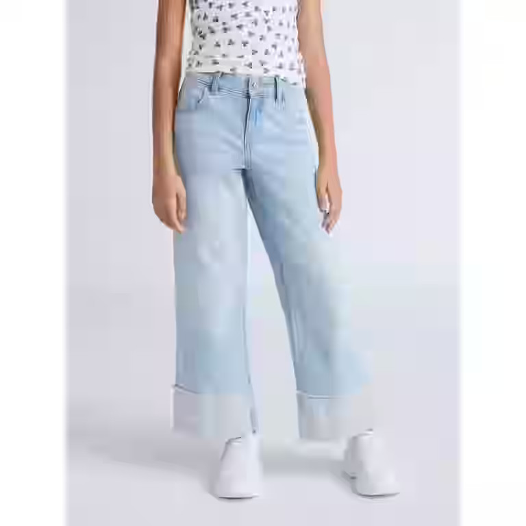 Weekend Academy Girls Cuffed Hem Jeans, Sizes 5-18 | Walmart (US)