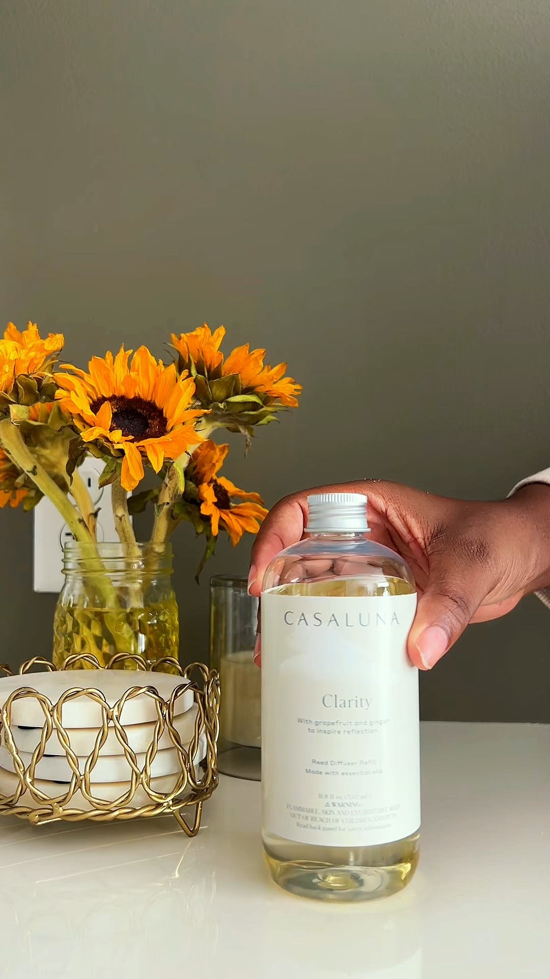 Hack to get an affordable but luxe scent in your home! I pour my Casaluna CLARITY reed diffuser refill into my diffuser to help get more out of it. Made with essential oils, this is such a great hack!

#LTKSeasonal #LTKHome #LTKFindsUnder50