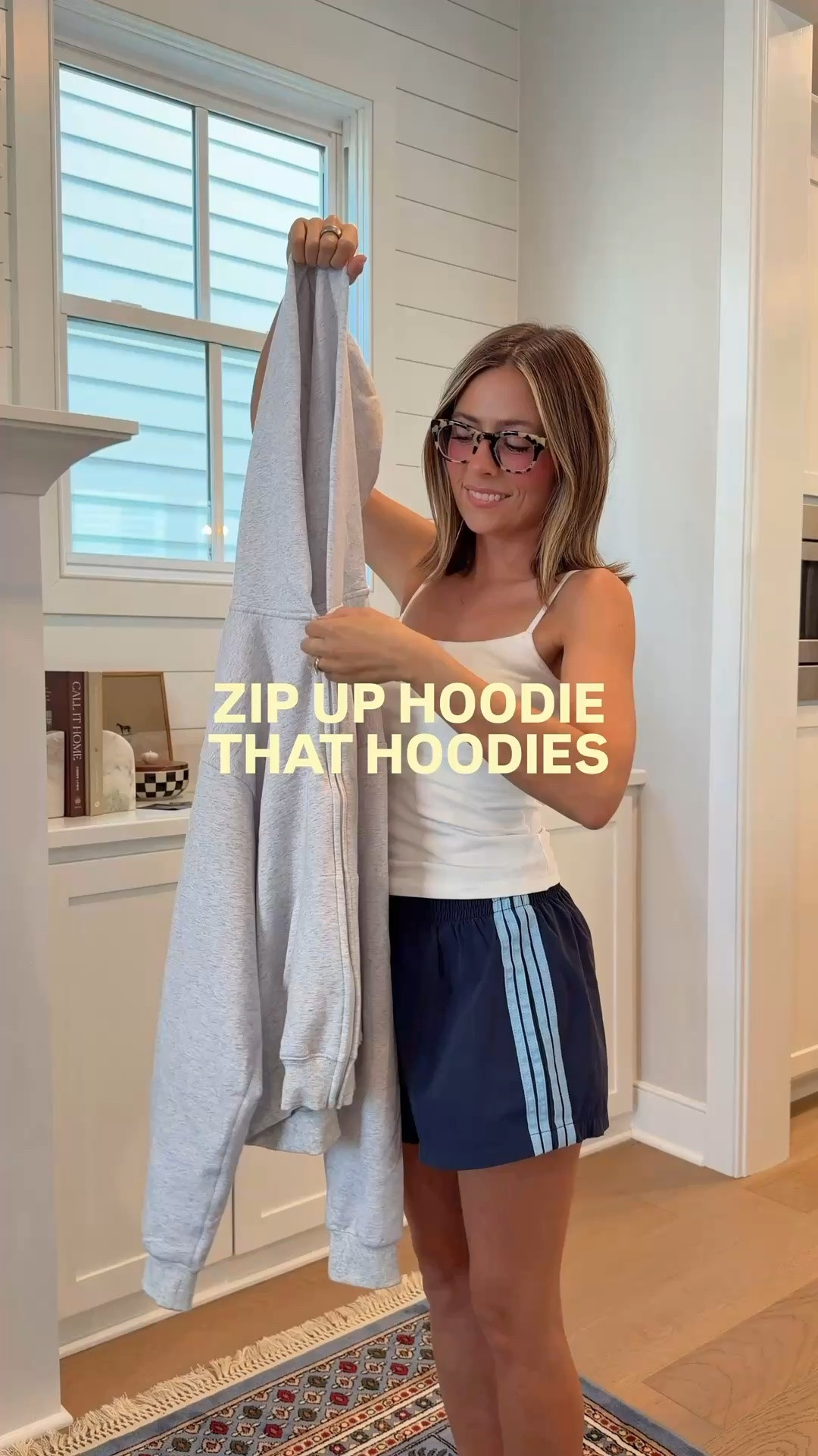 Amazon zip up hoodie that’s perfect and under $40!!
Sizes: small cami, medium shorts, medium hoodie

Basics, track shorts, New Balance 9060

#LTKSeasonal #LTKActive #LTKSaleAlert