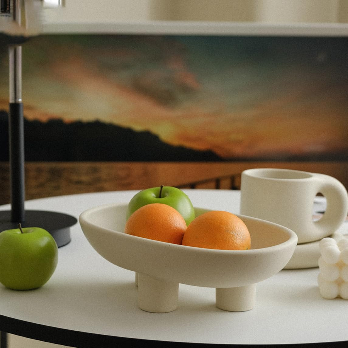 WENSHUO Three-Legs Ceramic Fruit Bowl for Kitchen Counter, Decorative Bowl for Table Décor, 10-i... | Amazon (US)