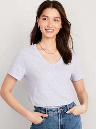 EveryWear V-Neck Slub-Knit T-Shirt for Women | Old Navy (US)