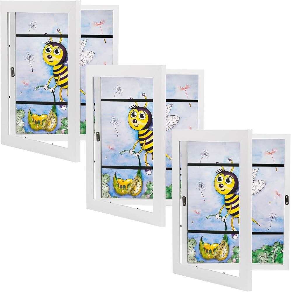 Sunnyglade 3 Pack White Kids Art Frames, 8.5x11 Front Opening Kids Artwork Frames Changeable, Sto... | Amazon (US)