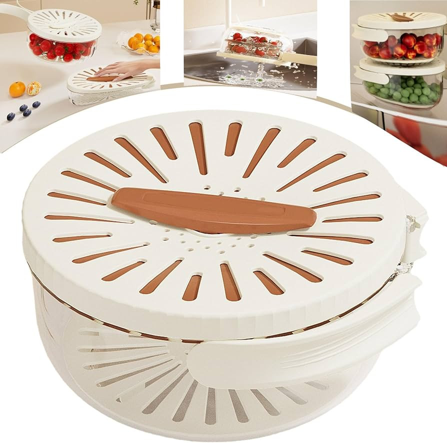 2 in 1 Drainer and Strainer, 2024 New Draining Basket with Lid, Fruit Washing Bowl with Strainer ... | Amazon (US)