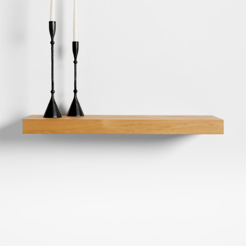 Natural Elm Wood Floating Shelf 36" + Reviews | Crate & Barrel | Crate & Barrel