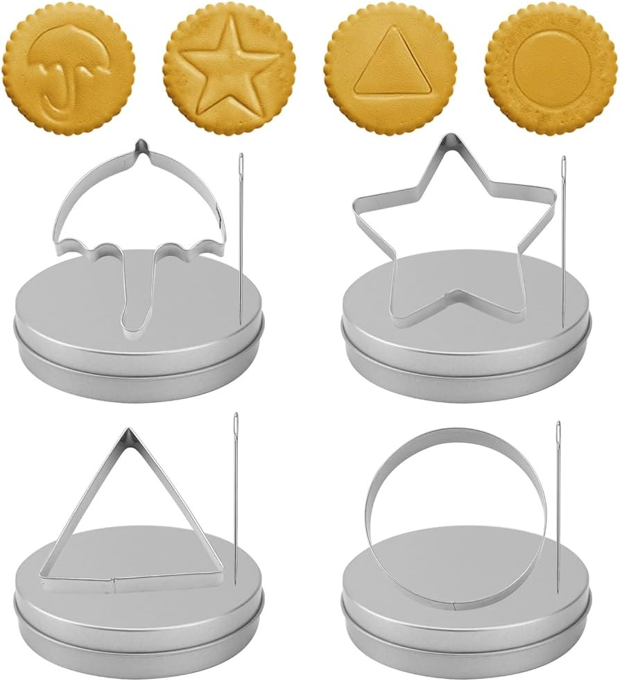 4 Sets Stainless Steel Cookie Cutters Kit, Korean Game Biscuits Molds Korean Sugar Candy Making T... | Amazon (US)