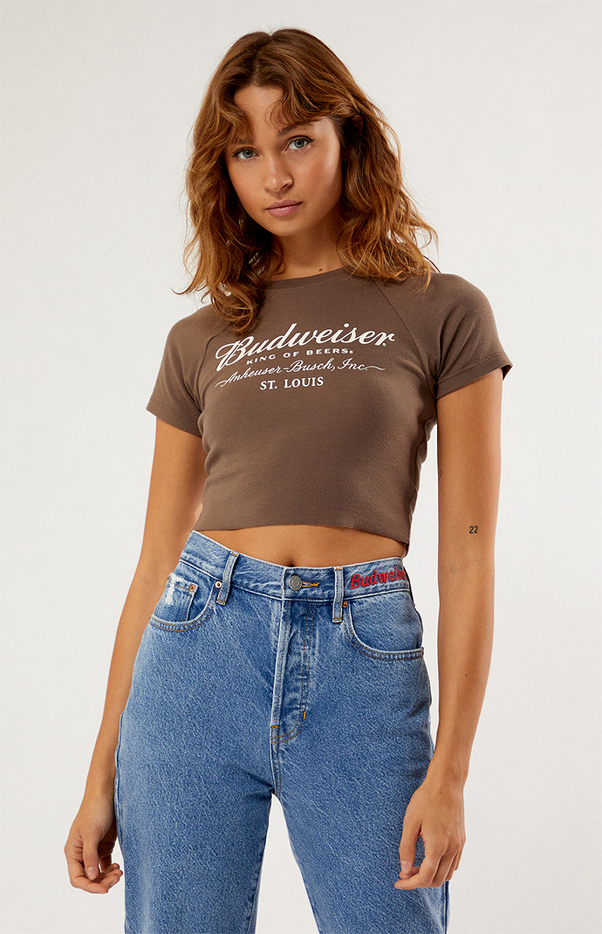 Budweiser By PacSun Brown St. Louis Raglan T-Shirt | PacSun