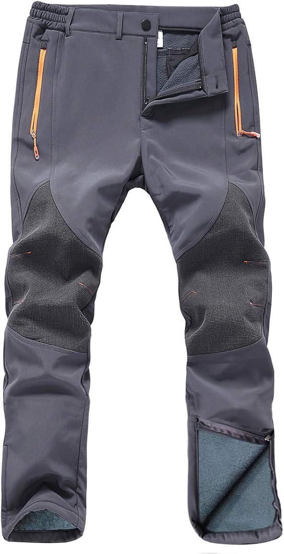 Gash Hao Mens Snow Ski Waterproof Softshell Snowboard Pants Outdoor Hiking Fleece Lined Zipper Bo... | Amazon (US)