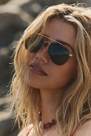 Tatum Polarized Aviator Sunglasses | Free People (Global - UK&FR Excluded)