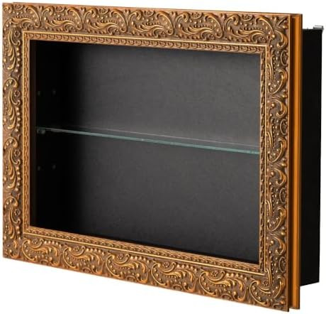 PaletteLife Rococo Style Shadow Box Wall Cabinet, Antique Gold Frame, Square Type, 17.7 x 11.8 (4... | Amazon (US)