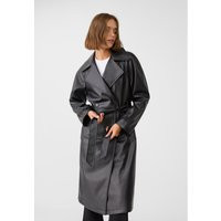 Stradivarius Long faux leather trench coat Black L | Stradivarius (UK)