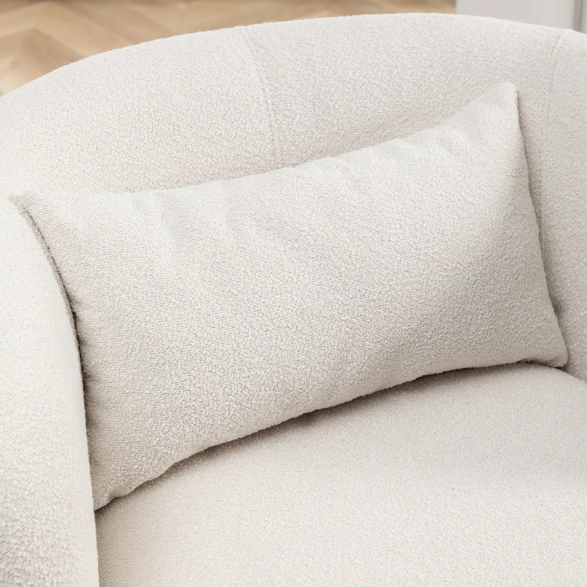 Sydney 34" Wide Boucle Upholstered Swivel Armchair | Wayfair North America