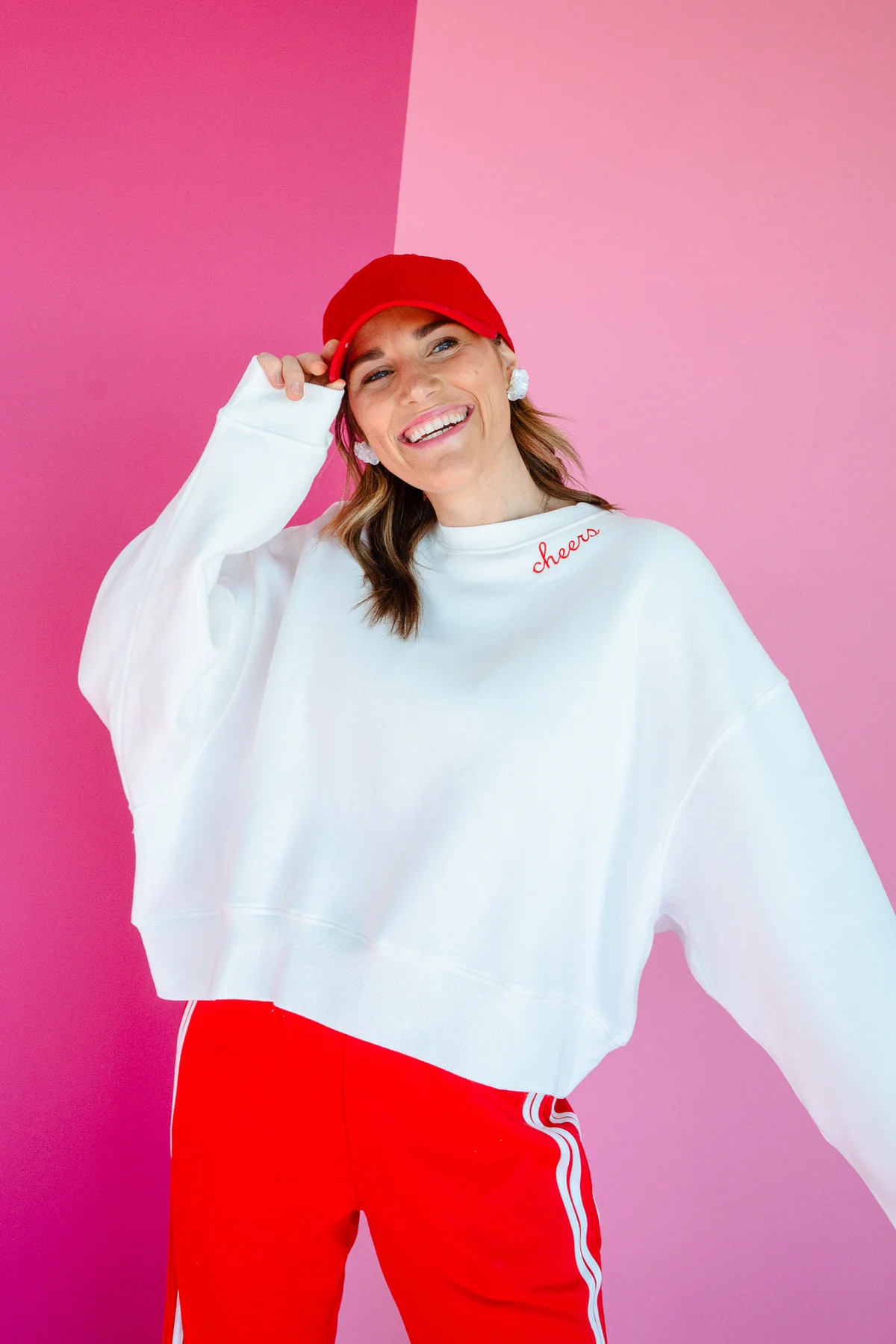 Spread Cheer Boxy Sweatshirt - Cool White | MyEllement Boutique