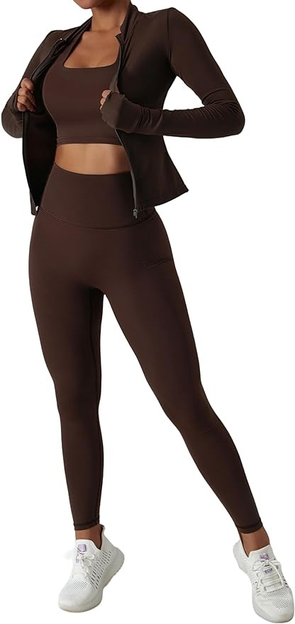 Yknktstc Womens Two Piece Tracksuit Set Long Sleeve Zipper Jacket with Athletic High Waist Leggin... | Amazon (US)