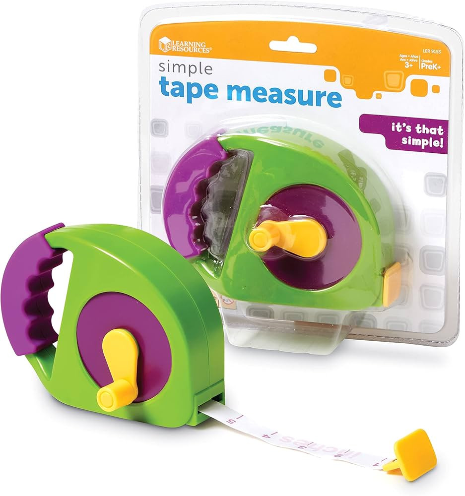 Learning Resources Simple Tape Measure, Ages 3+, Retractable Toy Tape Measure, Measures 4 Feet, C... | Amazon (US)