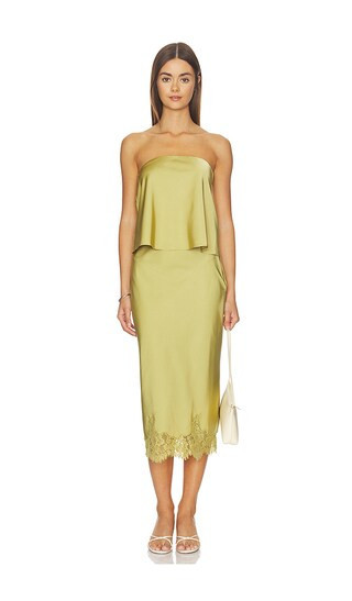 MORE TO COME Bexley Midi Skirt Set in Green. - size M | Revolve Clothing (Global)