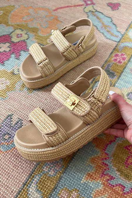 Raffia slingback platform sandals / reviews say size up but I prefer my usual size 7! 

#LTKtravel #LTKshoecrush