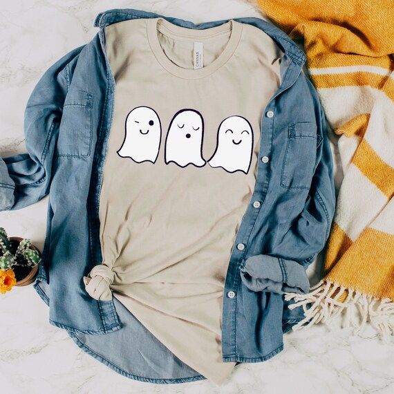 Cute Ghost Shirt Three Ghosts Doodle Ghosts - Etsy | Etsy (US)