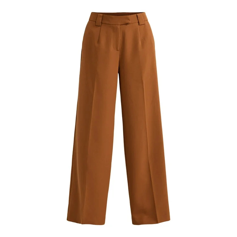 Scoop Women’s Ultimate Crepe Wide Leg Trousers, 32.5" Inseam, Sizes 0-20 - Walmart.com | Walmart (US)