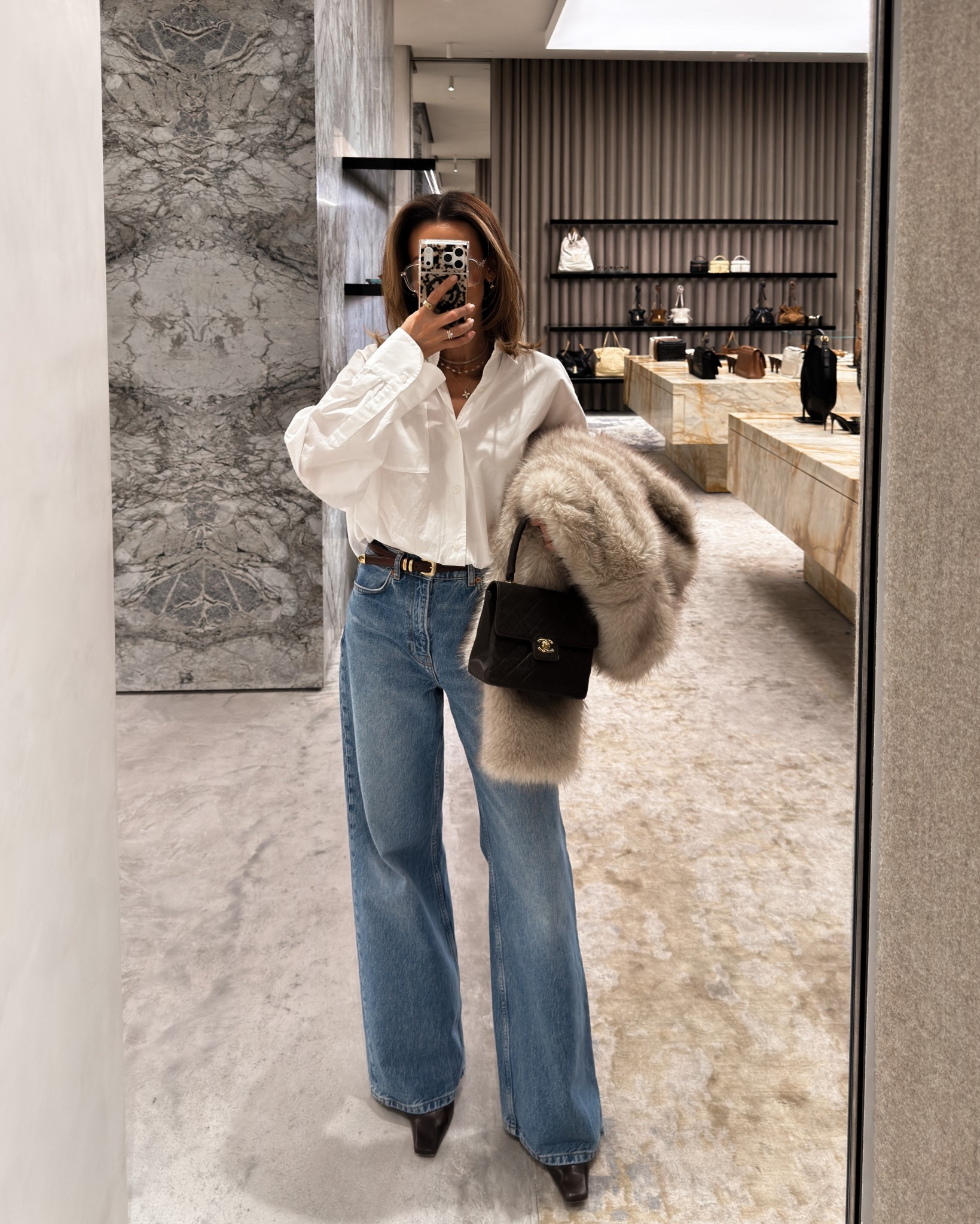 What I wore for brunch and shopping in Lad Vegas 🤍 jeans 26 and shirt small 

#LTKSeasonal #LTKOver40 #LTKootd