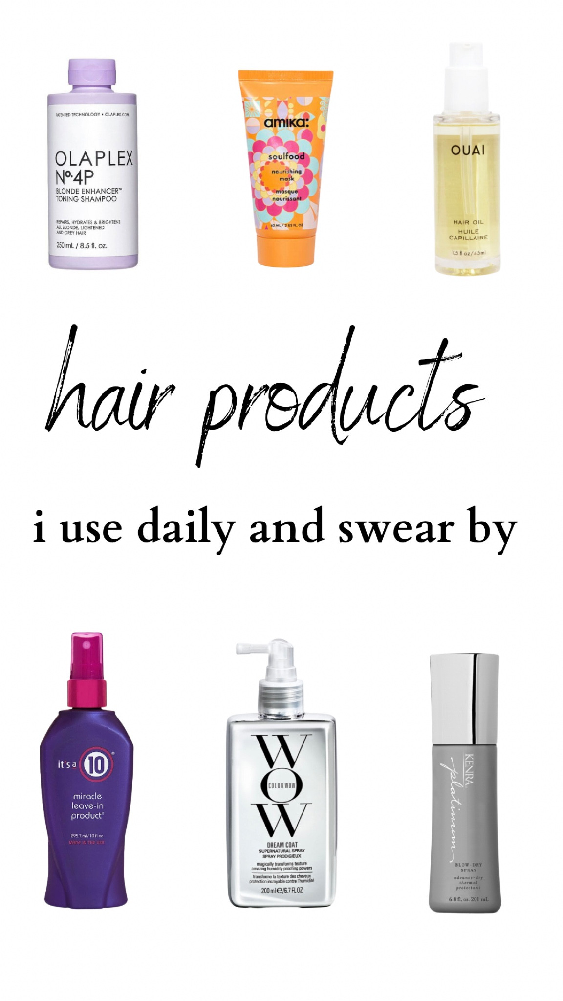 I have been bleaching my hair for years and recently I have been getting all the compliments on how long and healthy my hair looks! These are all of the products that I have been using! 