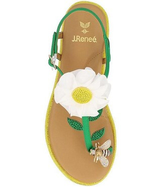 Dazee Daisy and Bee T-Strap Toe Loop Flat Sandals | Dillard's