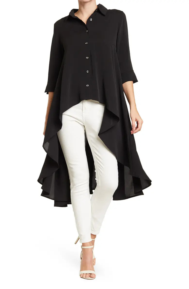 High/Low Button Front Blouse | Nordstrom Rack