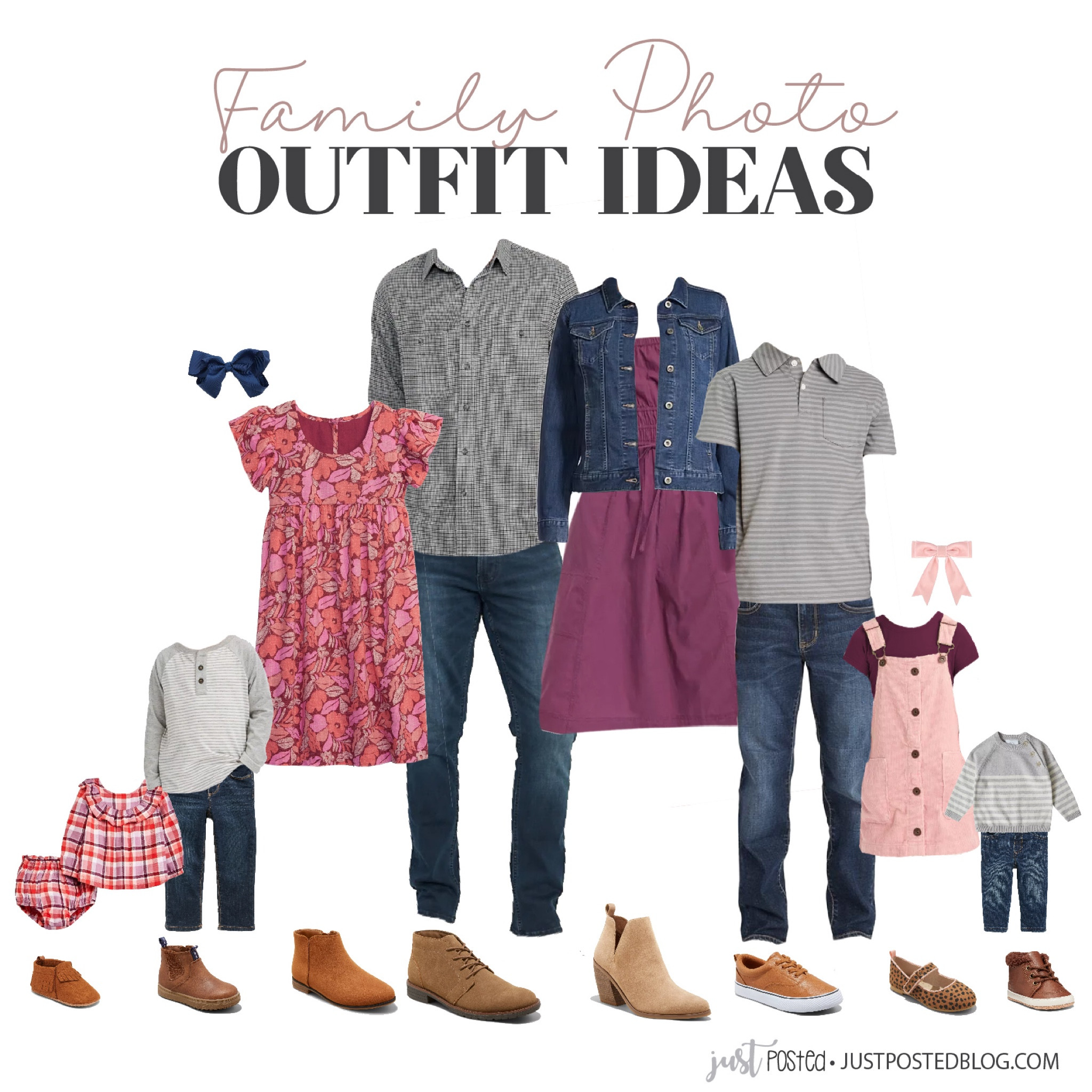 Love this color combination of pink, burgundy and gray for fall family photos! 

#LTKsalealert #LTKkids #LTKfamily