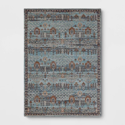 5'x7' Woven Flatweave Area Rug Blue - Threshold™ | Target