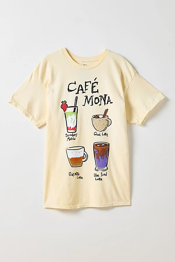Café Drinks Graphic Tee in Ivory, Men's at Urban Outfitters | Urban Outfitters (US and RoW)