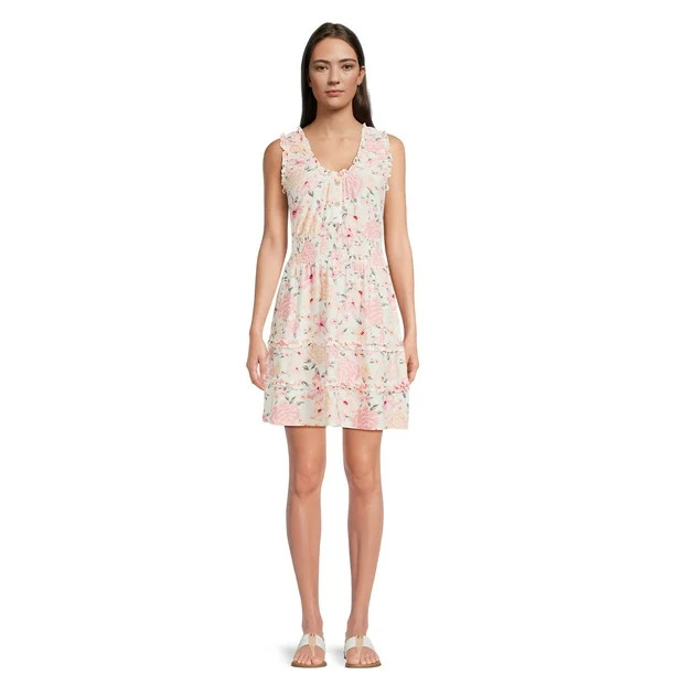 No Boundaries Juniors Sleeveless Ruffle Dress, Sizes XS-3XL | Walmart (US)