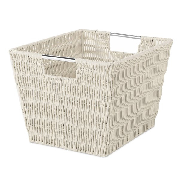 Whitmor Rattique® Small Storage Tote - Latte - 9.88" x 12.63" x 7.9" | Walmart (US)