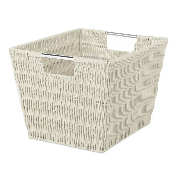 Whitmor Rattique® Small Storage Tote - Latte - 9.88" x 12.63" x 7.9" | Walmart (US)