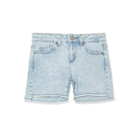 Wonder Nation Girls Distressed Hem Denim Jean Shorts, Sizes 5-18 & Plus | Walmart (US)