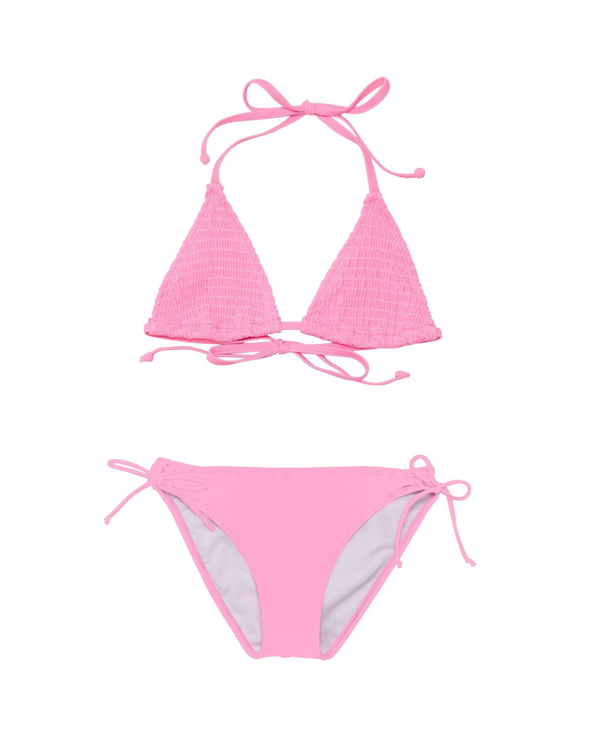 Pink Shirred Triangle Bikini - Pink | Macy's