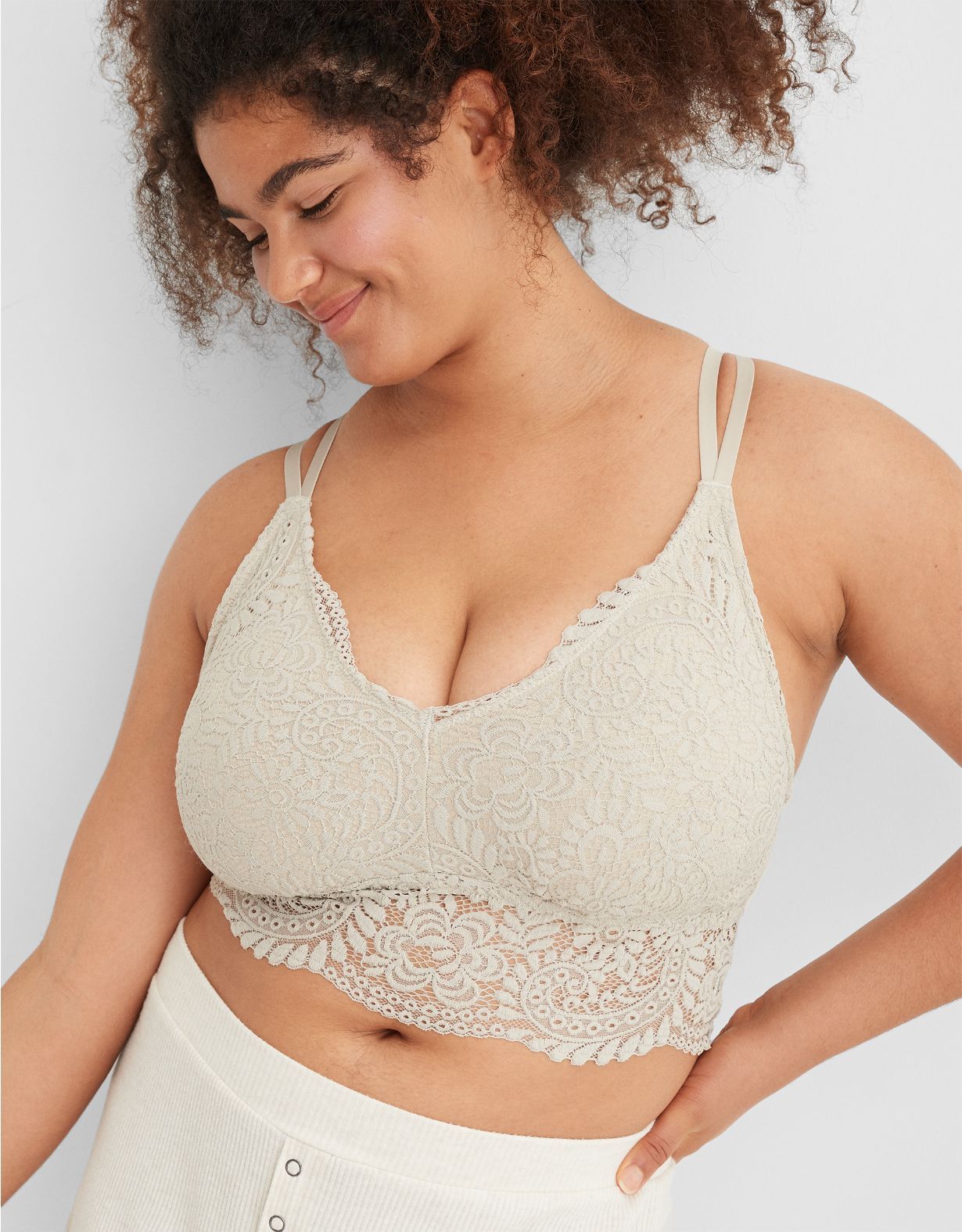 Aerie Far Out Lace Strappy Padded Plunge Bralette | American Eagle Outfitters (US & CA)