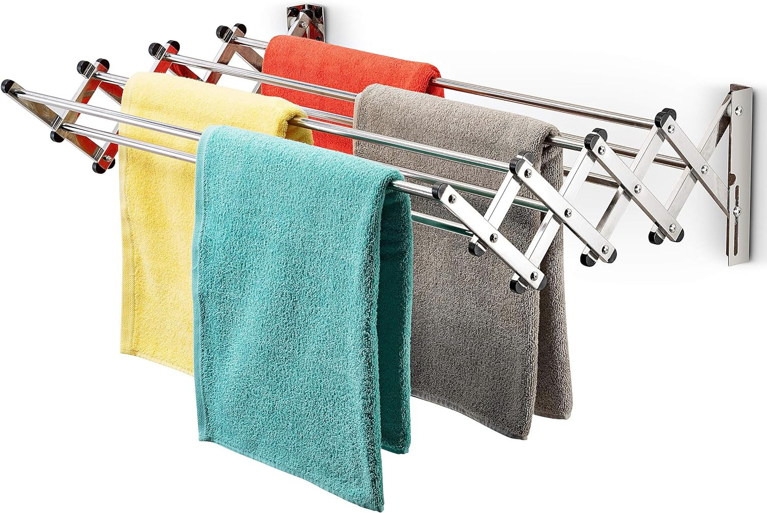 Bartnelli Accordion Wall Mounted Drying Rack | 8 Smooth Round Stainless Steel Rods | Huge 22 Line... | Amazon (US)