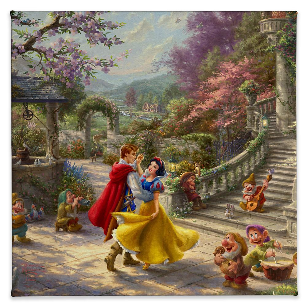 ''Snow White Dancing in the Sunlight'' Gallery Wrapped Canvas by Thomas Kinkade Studios | shopDis... | Disney Store