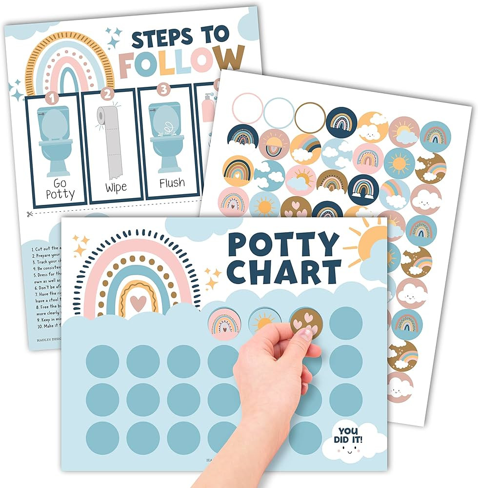 Hadley Designs Boho Potty Training Chart for Toddler Girls - Potty Training Sticker Chart for Gir... | Amazon (US)