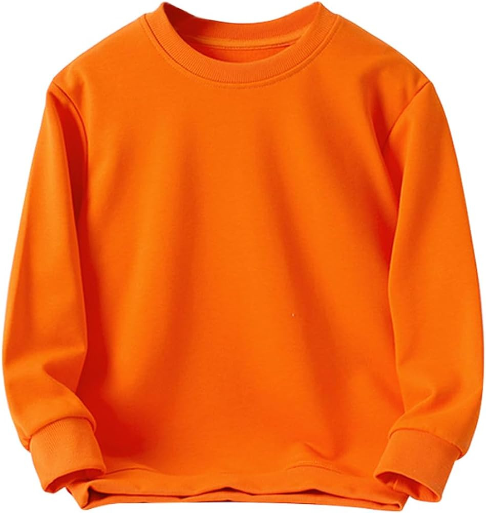 KISBINI Little Boys Crewneck Sweatshirt Long Sleeve Solid Tops for Kids | Amazon (US)