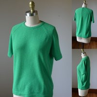 1960's Kelly Green Stretchy Short Sleeve Shirt By Designers Original Women's Size Medium, Vintage Sixties Blouse | Etsy (US)