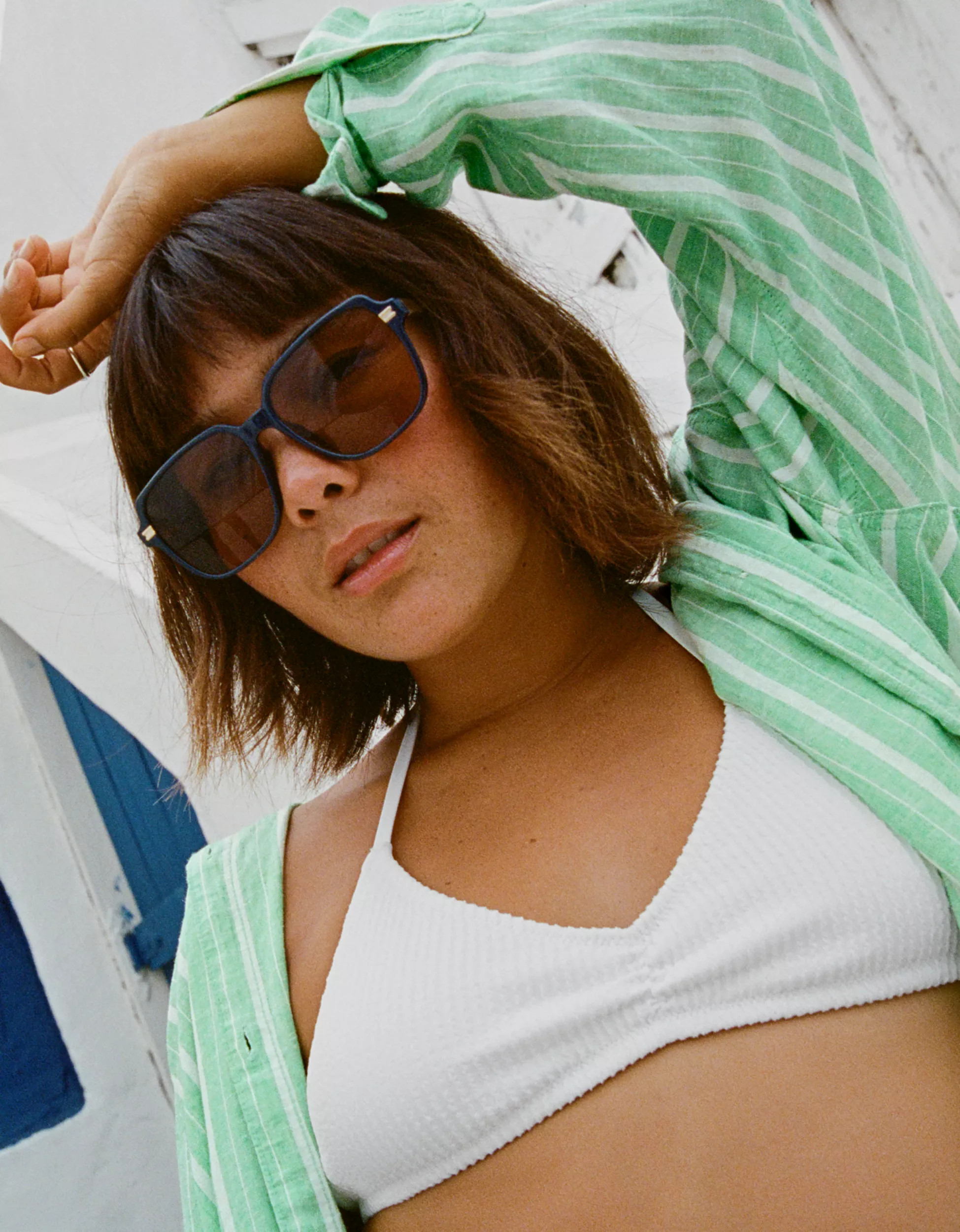 Aerie Crinkle Halter Voop Bikini Top | Aerie