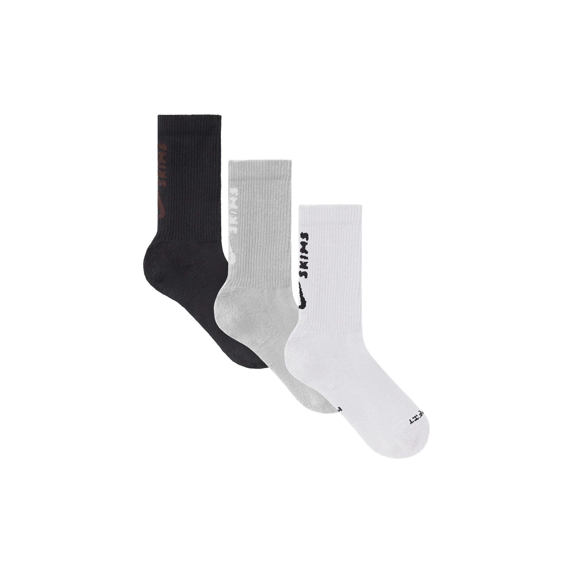 NikeSKIMS ACCESSORIES DRI-FIT CREW SOCK 3-PACK | HEATHER GREY MULTI | SKIMS | SKIMS (US)