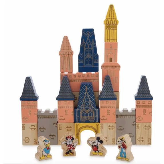 Disney Kids 2 Years & Up Mickey and Friends Castle Stacking Block Set, Wood, 13'' x 7'' x 1'' | Walmart (US)