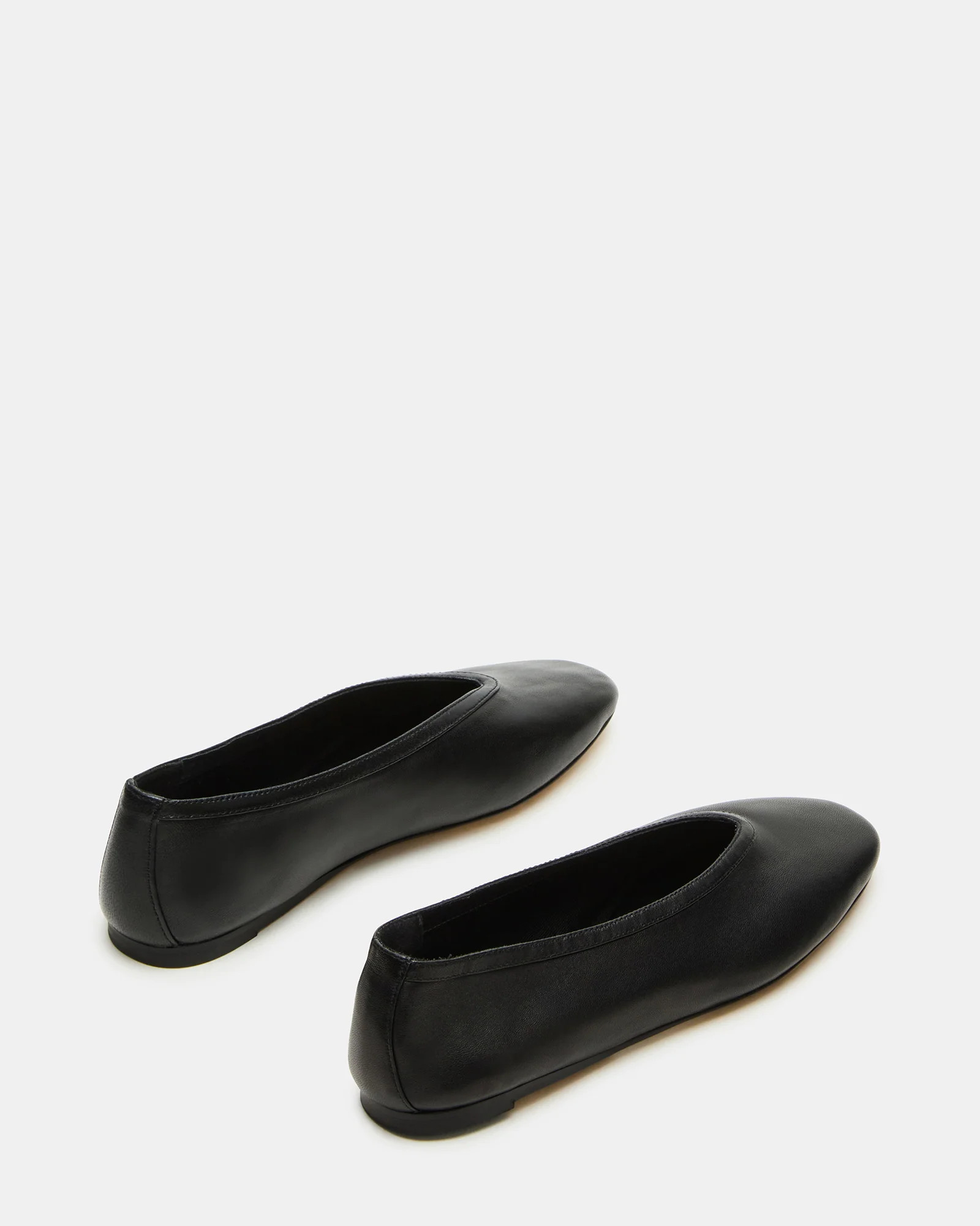 LENI Black Leather Square-Toe Ballet Women's Flat | Steve Madden (US)
