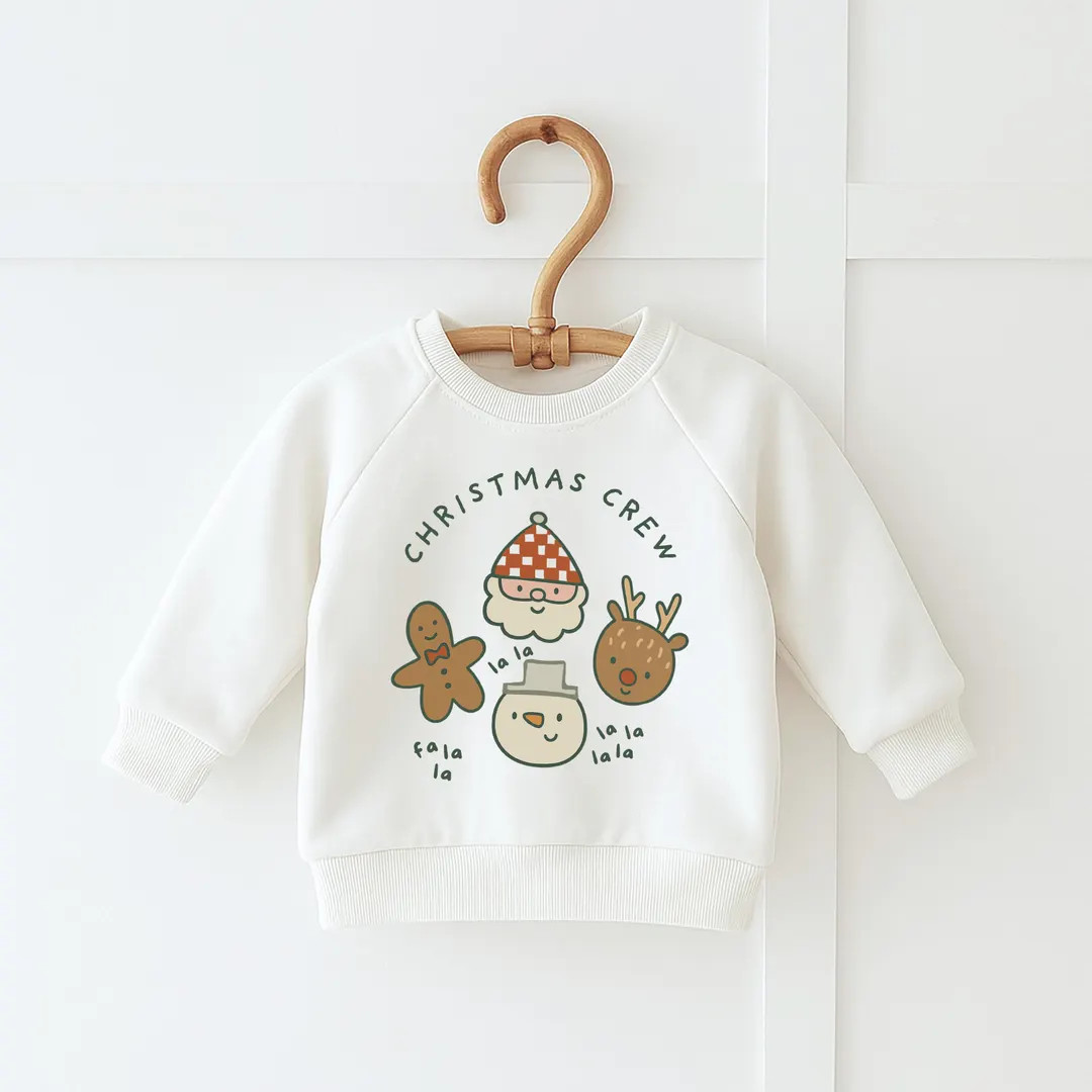 Christmas Crew Kids Sweatshirt | Baby & Toddler Christmas Outfit | Kawaii Santa Holiday Jumper | ... | Etsy (US)