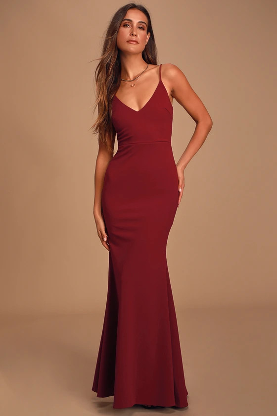 Infinite Glory Wine Red Maxi Dress | Lulus